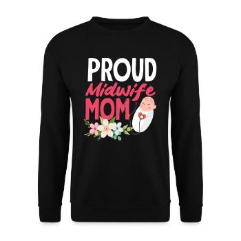 Sage-femme fière maman fleurs amour - Sweat-shirt Unisexe - noir - Devant - Alina (178cm) & Michal (187cm)