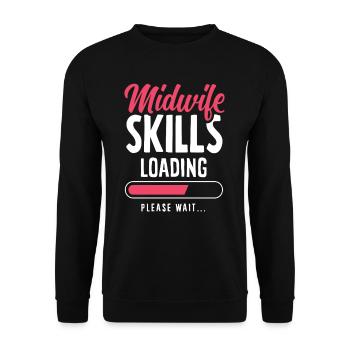 Midwifery Skills Loading Please Wait - Unisex Sweatshirt - black - Front - Alina (178cm) & Michal (187cm)