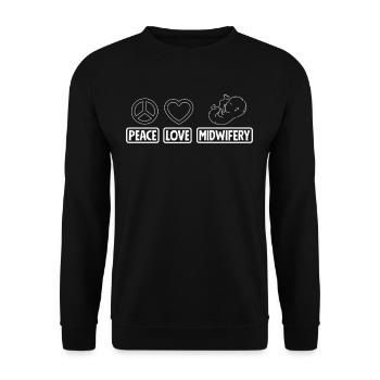 Peace Love Midwife Midwifery - Sweat-shirt Unisexe - noir - Devant - Alina (178cm) & Michal (187cm)