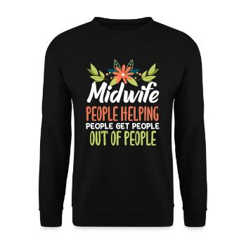 Une sage-femme aide les gens à découvrir le monde - Sweat-shirt Unisexe - noir - Devant - Alina (178cm) & Michal (187cm)