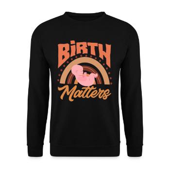 La naissance compte le chemin d’amour des sages-femmes - Sweat-shirt Unisexe - noir - Devant - Alina (178cm) & Michal (187cm)