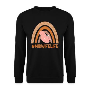 Midwife life rainbow with baby - Unisex Sweatshirt - black - Front - Alina (178cm) & Michal (187cm)