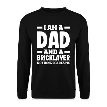 Bricklayer father Nothing scares me Pride - Unisex Sweatshirt - black - Front - Alina (178cm) & Michal (187cm)
