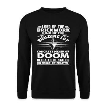 Maurer Herr Der Ziegelei König Der Partie - Unisex Pullover - Schwarz - Vorne - Alina (178cm) & Michal (187cm)