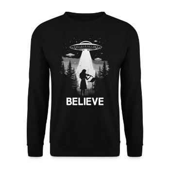 Violon Viola Alien OVNI Croire - Sweat-shirt Unisexe - noir - Devant - Alina (178cm) & Michal (187cm)