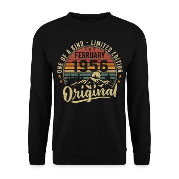 Cadeau Anniversaire Février 1956 Cool Février 1956 - Sweat-shirt Unisexe - noir - Devant - Alina (178cm) & Michal (187cm)
