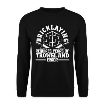 Bricklayer trowel and error control - Unisex Sweatshirt - black - Front - Alina (178cm) & Michal (187cm)