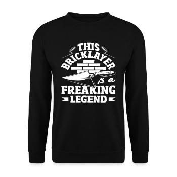 Mason This mason is a crazy legend - Unisex Sweatshirt - black - Front - Alina (178cm) & Michal (187cm)