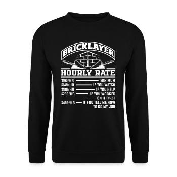 Mason Taux horaire Drôle Explication Design - Sweat-shirt Unisexe - noir - Devant - Alina (178cm) & Michal (187cm)