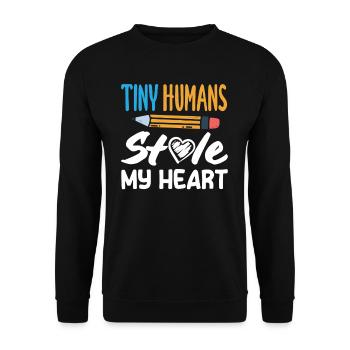 Elementary School Teacher Tiny Humans Stole My Heart - Unisex Sweatshirt - black - Front - Alina (178cm) & Michal (187cm)