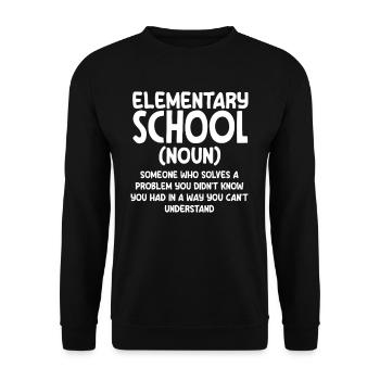 Grundschullehrer Schule Substantiv Problemlöser - Unisex Pullover - Schwarz - Vorne - Alina (178cm) & Michal (187cm)