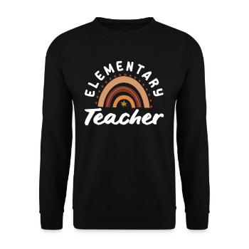 Grundschullehrerin Retro-regenbogen-design - Unisex Pullover - Schwarz - Vorne - Alina (178cm) & Michal (187cm)