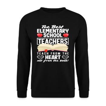 Les enseignants du primaire enseignent avec le cœur - Sweat-shirt Unisexe - noir - Devant - Alina (178cm) & Michal (187cm)