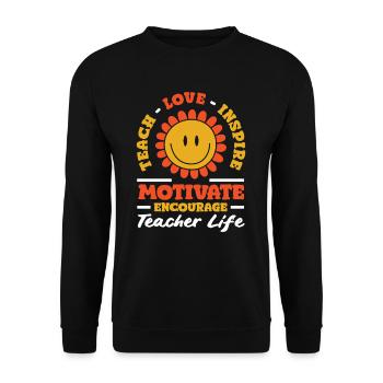 Enseignant à l’école primaire Enseigner Aimer Inspirer - Sweat-shirt Unisexe - noir - Devant - Alina (178cm) & Michal (187cm)