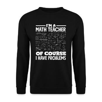 Cadeau de mathématiques pour professeur de mathématiques - Sweat-shirt Unisexe - noir - Devant - Alina (178cm) & Michal (187cm)