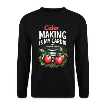 Cidre is my Cardio Fabrication du Cidre Humour - Unisex Pullover - Schwarz - Vorne - Alina (178cm) & Michal (187cm)