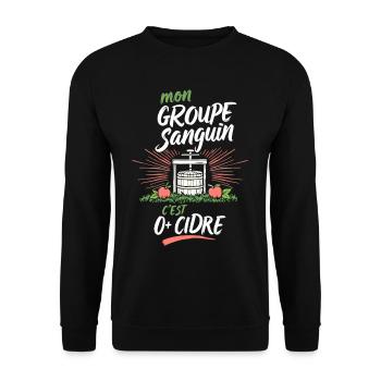 Mon Groupe Sanguin Cidre Humour - Unisex Pullover - Schwarz - Vorne - Alina (178cm) & Michal (187cm)