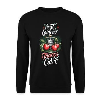 Peut Contenir des Traces de Cidre Cider Fun - Unisex Sweatshirt - black - Front - Alina (178cm) & Michal (187cm)