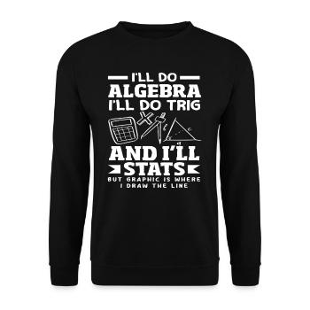 Math Teacher Math Gift - Unisex Sweatshirt - black - Front - Alina (178cm) & Michal (187cm)