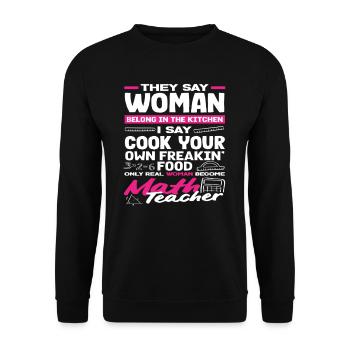 Math Teacher Math Gift - Unisex Sweatshirt - black - Front - Alina (178cm) & Michal (187cm)
