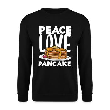 Peace Love Pancakes Breakfast Enjoyment - Unisex Sweatshirt - black - Front - Alina (178cm) & Michal (187cm)