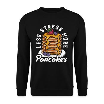 Moins de stress, plus de crêpes, plaisir - Sweat-shirt Unisexe - noir - Devant - Alina (178cm) & Michal (187cm)