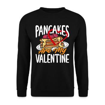 Pfannkuchen Sind Mein Valentinstag - Unisex Pullover - Schwarz - Vorne - Alina (178cm) & Michal (187cm)