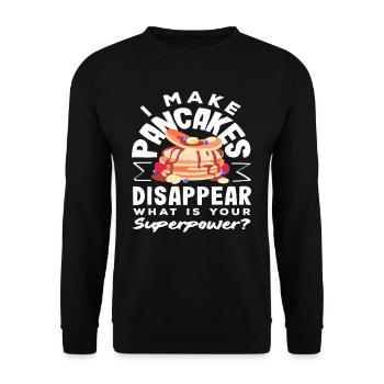 I make pancakes disappear - Unisex Sweatshirt - black - Front - Alina (178cm) & Michal (187cm)