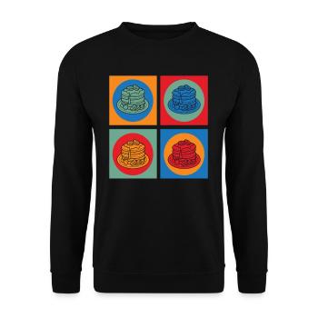 Crêpes colorées Art Breakfast Delight - Sweat-shirt Unisexe - noir - Devant - Alina (178cm) & Michal (187cm)