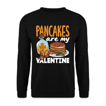 Pfannkuchen Sind Mein Valentinstag - Unisex Pullover - Schwarz - Vorne - Alina (178cm) & Michal (187cm)