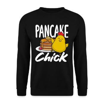 Pancake Chicks Funny Breakfast Delight - Unisex Sweatshirt - black - Front - Alina (178cm) & Michal (187cm)