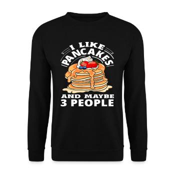 Ich Mag Pfannkuchen Und Vielleicht 3 Leute - Unisex Pullover - Schwarz - Vorne - Alina (178cm) & Michal (187cm)