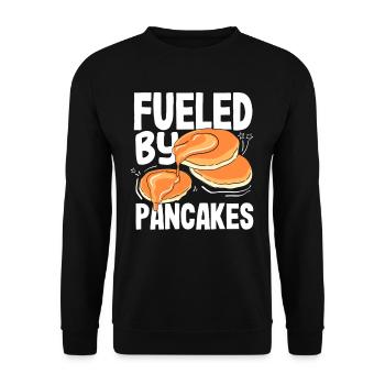 Powered by pancake energy - Unisex Sweatshirt - black - Front - Alina (178cm) & Michal (187cm)