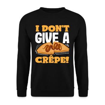 Pancakes Funny Sayings 'I Don't Give A Crepe' - Unisex Sweatshirt - black - Front - Alina (178cm) & Michal (187cm)