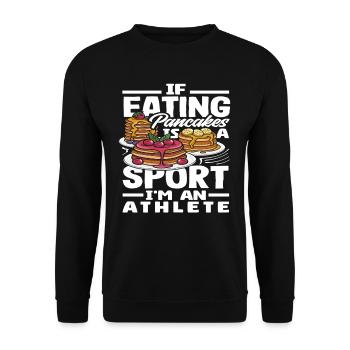If eating pancakes is a sport, I'm a - Unisex Sweatshirt - black - Front - Alina (178cm) & Michal (187cm)