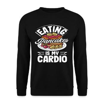 Pfannkuchen Sind Mein Cardio-Leben - Unisex Pullover - Schwarz - Vorne - Alina (178cm) & Michal (187cm)