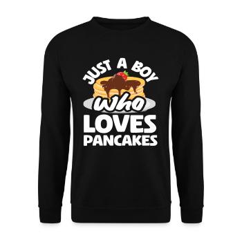 Ein Junge Der Pfannkuchen Liebt - Unisex Pullover - Schwarz - Vorne - Alina (178cm) & Michal (187cm)