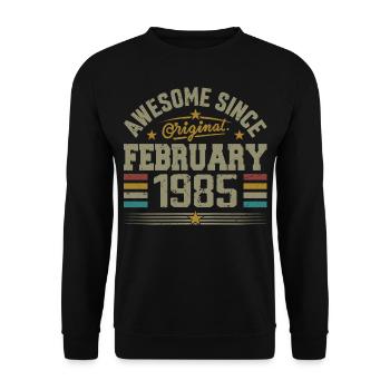 February 1985 40th Anniversary Gift, February 1985 - Unisex Sweatshirt - black - Front - Alina (178cm) & Michal (187cm)