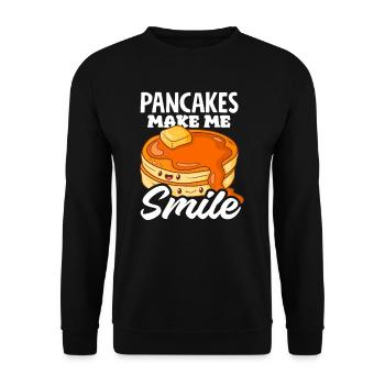 Pancakes make me smile - Unisex Sweatshirt - black - Front - Alina (178cm) & Michal (187cm)