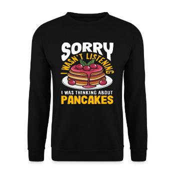 Les excuses de Pancakes ont été distraites - Sweat-shirt Unisexe - noir - Devant - Alina (178cm) & Michal (187cm)