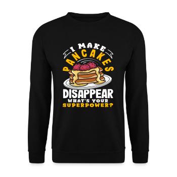 Making Pancakes Disappear Superpower - Unisex Sweatshirt - black - Front - Alina (178cm) & Michal (187cm)