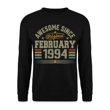 February 1994 31st Anniversary Gift, February 1994 - Unisex Sweatshirt - black - Front - Alina (178cm) & Michal (187cm)