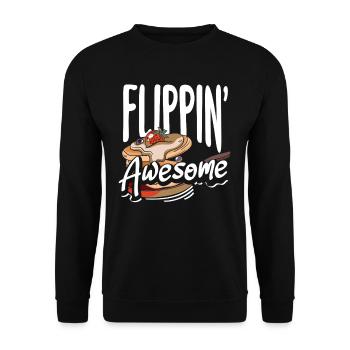 Crêpes Flippin' Awesome Petit déjeuner - Sweat-shirt Unisexe - noir - Devant - Alina (178cm) & Michal (187cm)