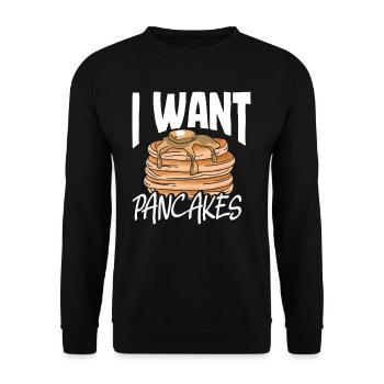 Crêpes Je veux des crêpes Petit déjeuner - Sweat-shirt Unisexe - noir - Devant - Alina (178cm) & Michal (187cm)
