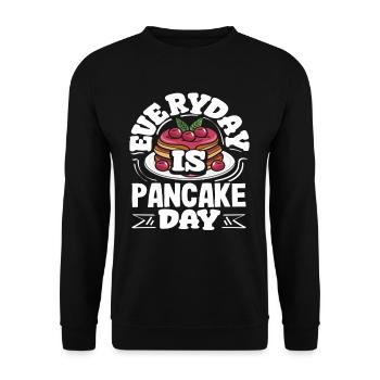 Pancakes Every day is Pancake Day - Unisex Sweatshirt - black - Front - Alina (178cm) & Michal (187cm)
