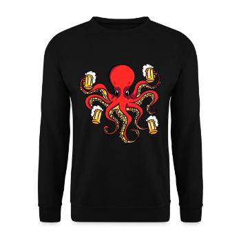OCTABEER Poulpe avec chopes à bière Fête - Sweat-shirt Unisexe - noir - Devant - Alina (178cm) & Michal (187cm)