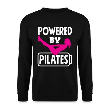 Motivation pour le Pilates : propulsé par le Pilates - Sweat-shirt Unisexe - noir - Devant - Alina (178cm) & Michal (187cm)