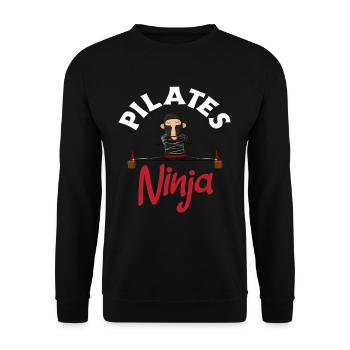Pilates Ninja Motivation For Your Exercises - Unisex Sweatshirt - black - Front - Alina (178cm) & Michal (187cm)