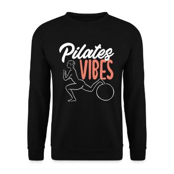 Inspiration Pilates Vibes pour votre pratique - Sweat-shirt Unisexe - noir - Devant - Alina (178cm) & Michal (187cm)