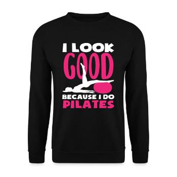 Pilates : je suis belle parce que je fais du Pilates - Sweat-shirt Unisexe - noir - Devant - Alina (178cm) & Michal (187cm)